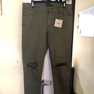 NWT Asos Olive Distressed Jeans